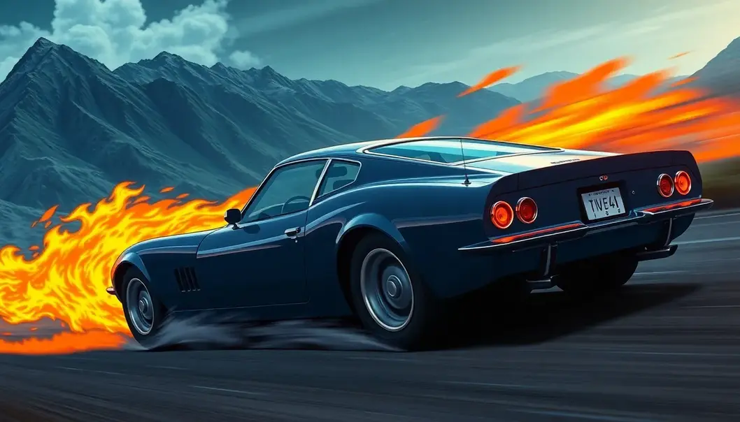A silent electric vehicle glides through the neon-lit streets of Neo Tokyo, embodying the future.