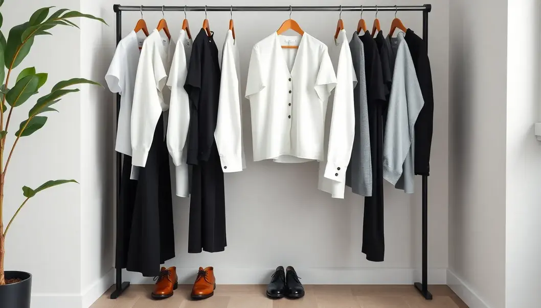 A minimalist wardrobe showcasing the essence of simplicity in fashion.